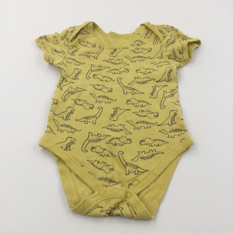Dinosaurs Black & Yellow Short Sleeve Bodysuit - Boys 2-3 Years