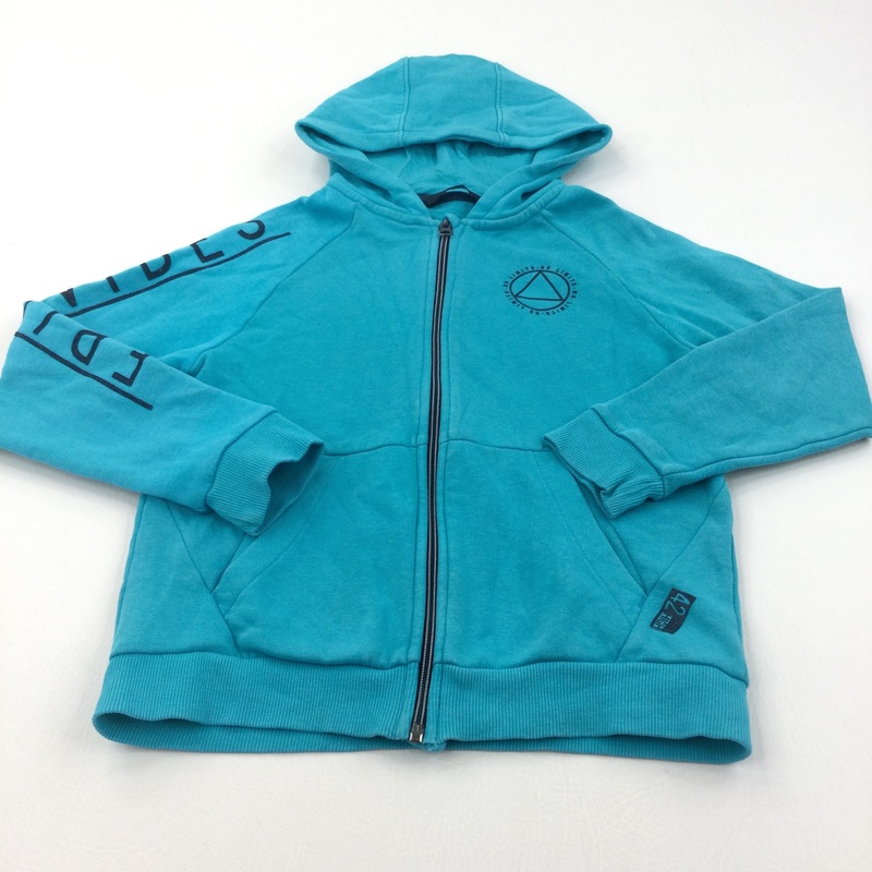 'Epic Vibes' Blue Zip Up Hoodie Sweatshirt - Boys 8-9 Years