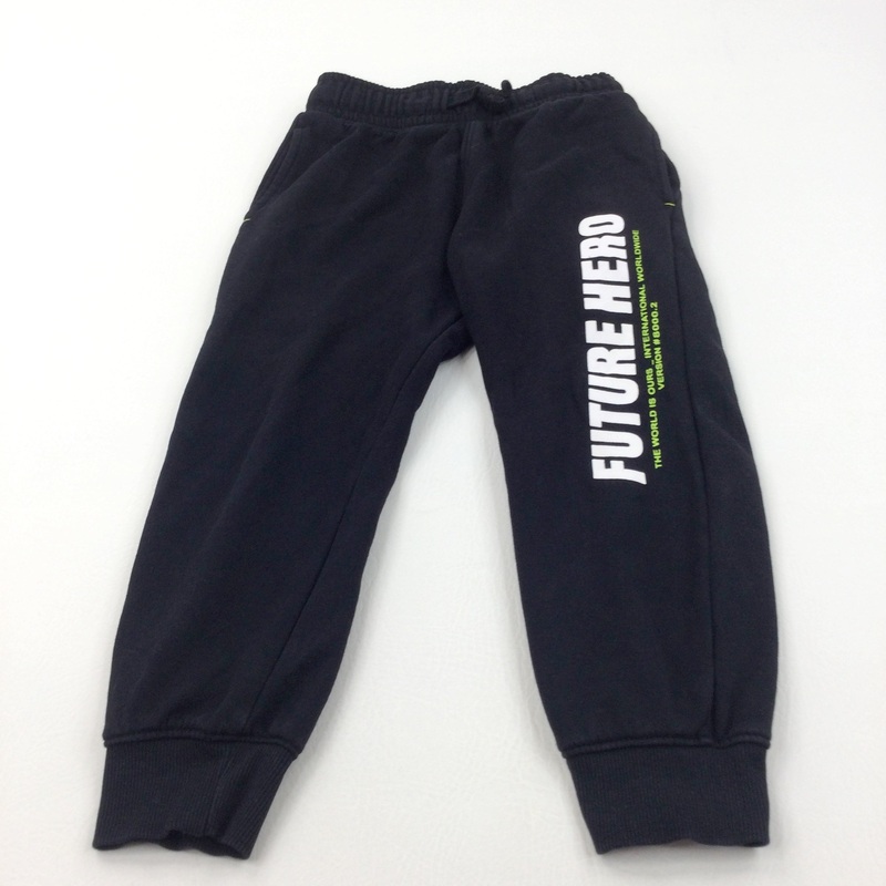 'Future Hero' Black Tracksuit Bottoms - Boys 4-5 Years