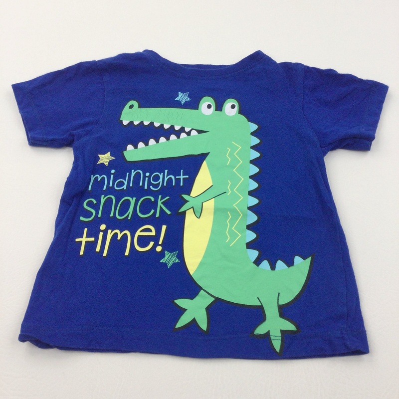 'Midnight Snack Time' Crocodile Blue Pyjama T-Shirt - Boys 3-4 Years