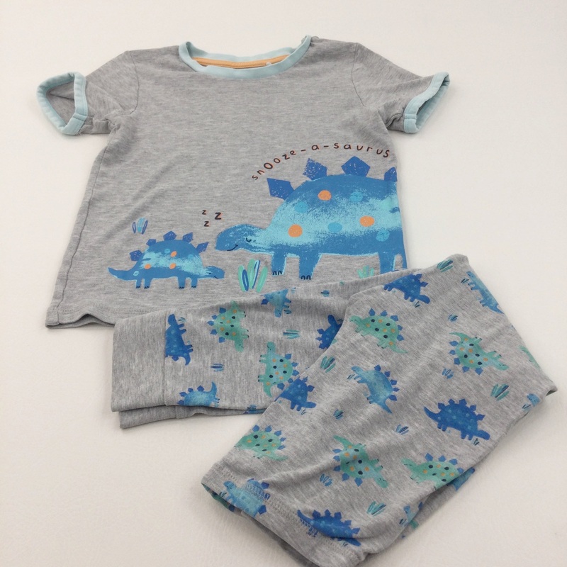 'Snooze-A-Saurus' Dinosaurs Blue & Grey Pyjamas - Boys 6-7 Years