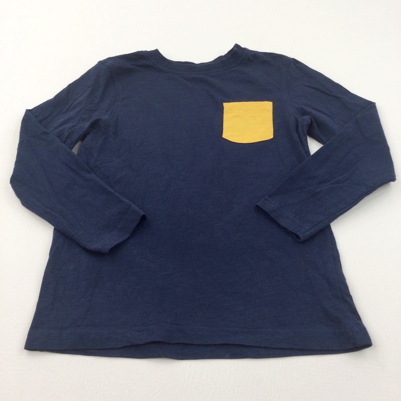 Yellow & Navy Long Sleeve Top - Boys 5-6 Years
