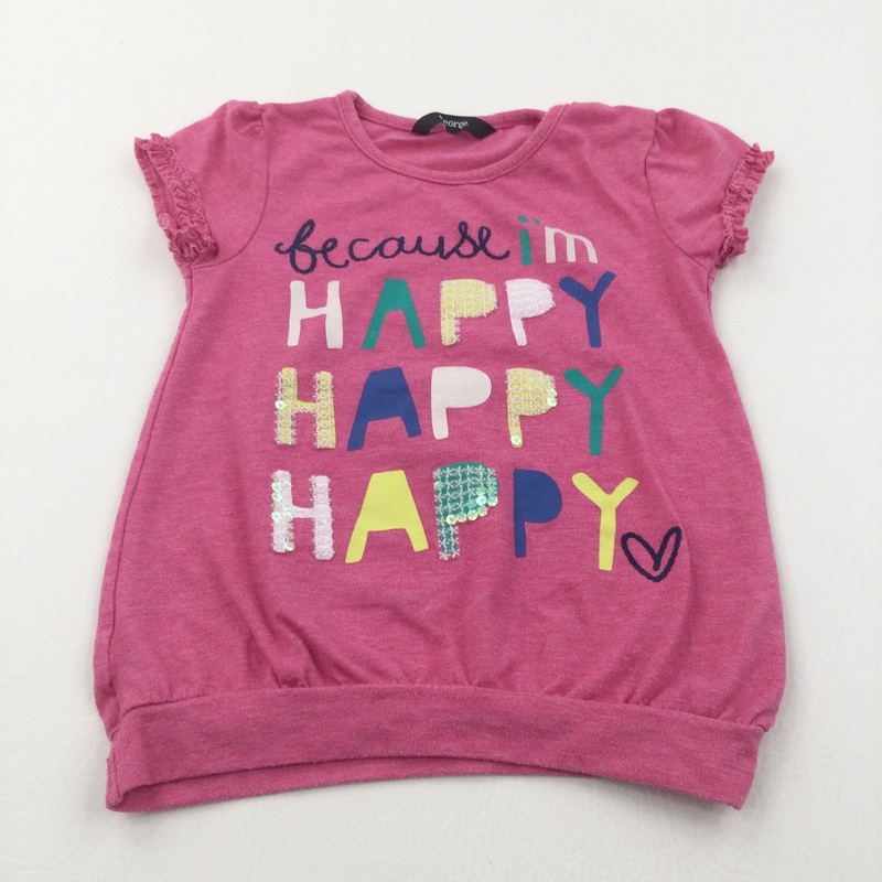 'Because I'm Happy' Pink T-Shirt - Girls 3-4 Years