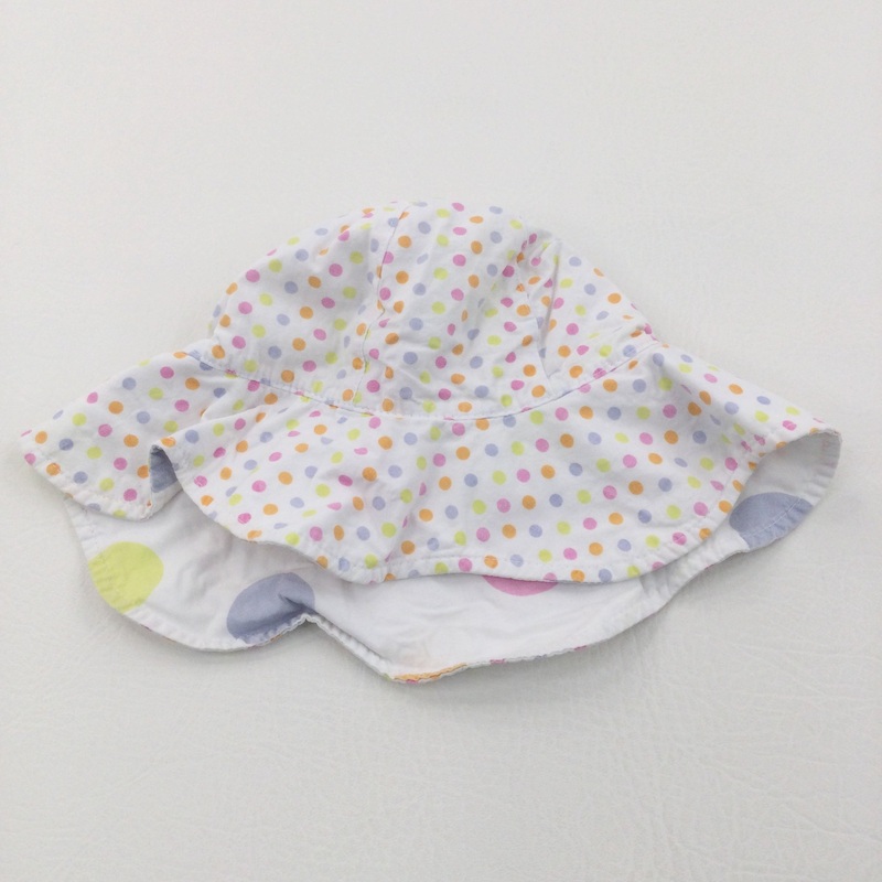 Colourful Spotty Cotton Sun Hat - Girls 6-12 Months