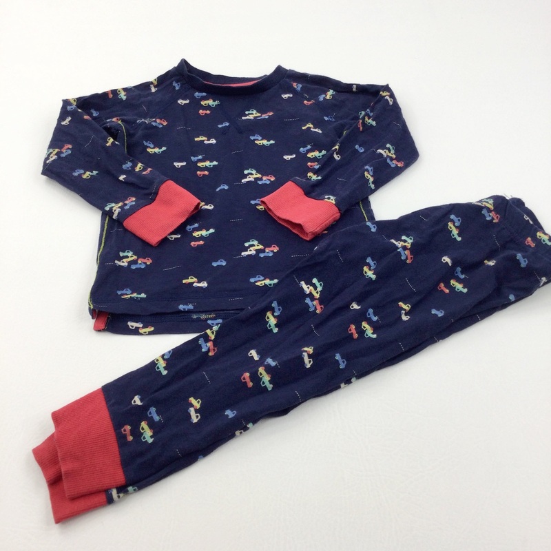 Colourful Vehicles Navy & Red Pyjamas - Boys 2-3 Years