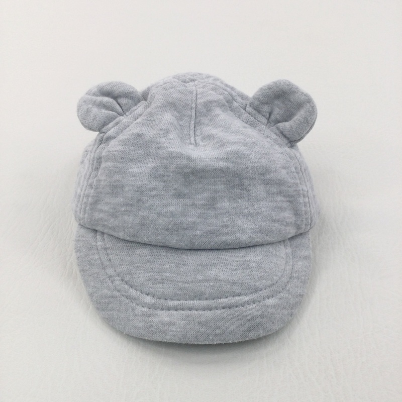 Ears Grey Jersey Cap - Boys Newborn