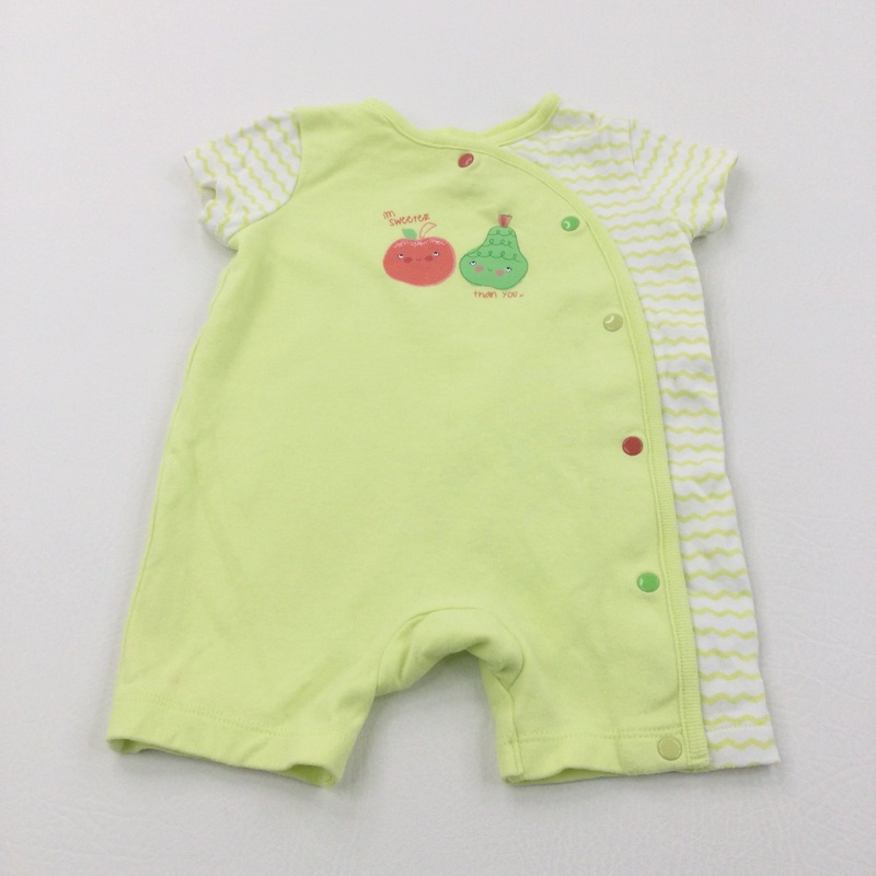 'I'm Sweeter Than You' Fruit Yellow & White Jersey Romper - Boys/Girls 0-3 Months