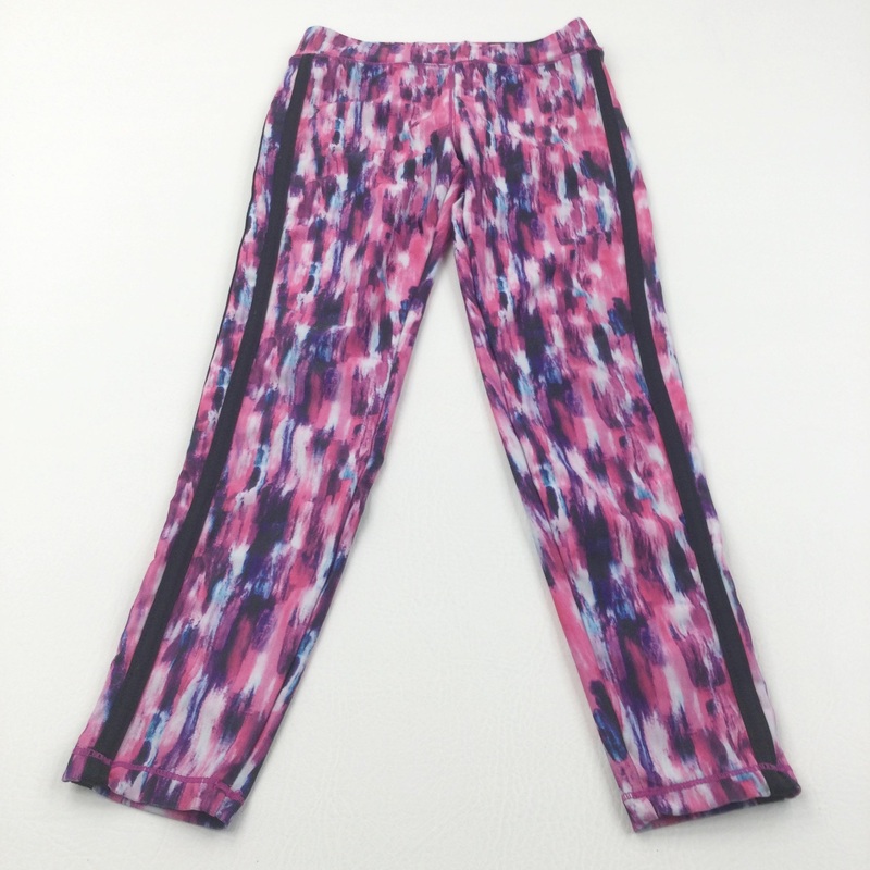Pink, Navy & White Sports Style Leggings - Girls 8-9 Years