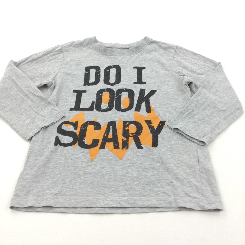 'Do I Look Scary' Grey Long Sleeve Top - Boys 5-6 Years