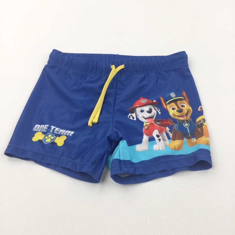 'One Team' Paw Patrol Blue Swimming Trunks - Boys 6-8 Years