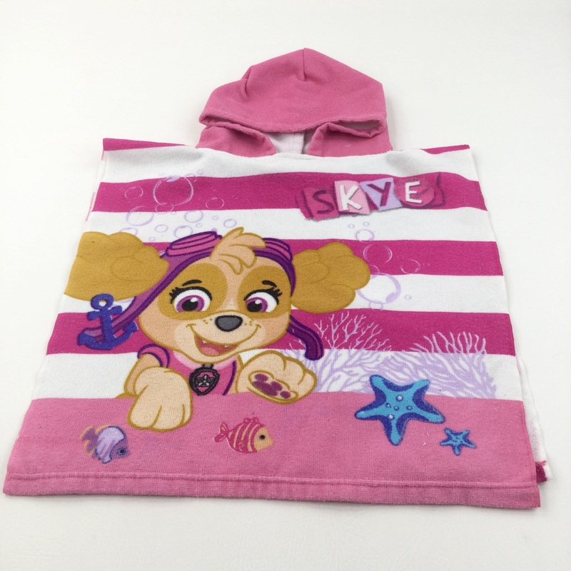 Paw Patrol Skye Pink & White Striped Hooded Towel - Girls 1-4 Years