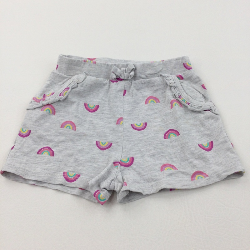 Rainbows Mottled Grey Lightweight Jersey Shorts - Girls 2-3 Years
