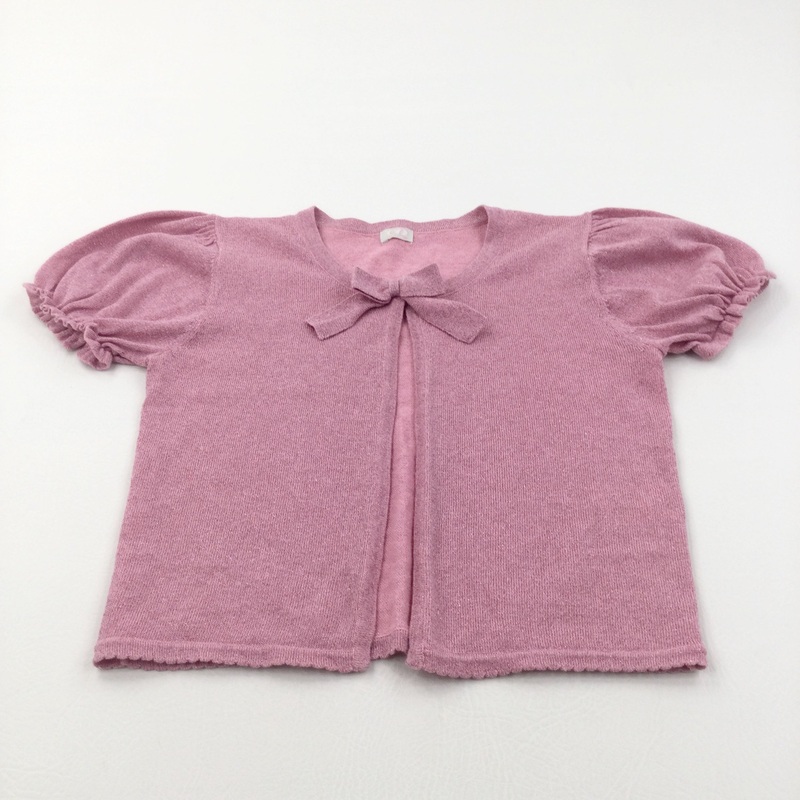 Sparkly Pink Sleeveless Knitted Cardigan - Girls 10-11 Years