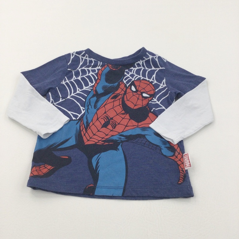 Spider-man Navy & White Long Sleeve Top - Boys 18-24 Months