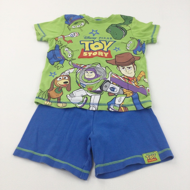 'Toy Story' Green T-Shirt & Blue Lightweight Jersey Shorts Set - Boys 6-7 Years