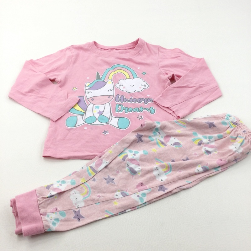 'Unicorn Dreams' Pink Pyjamas - Girls 3-4 Years