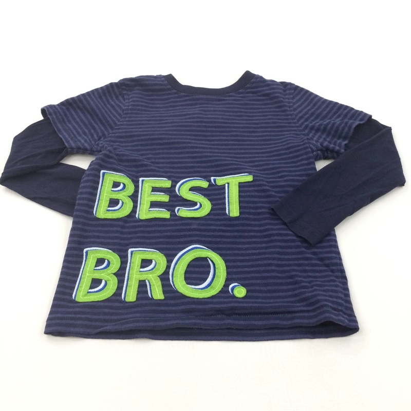 'Best Bro' Navy Striped Long Sleeve Top - Boys 3-4 Years