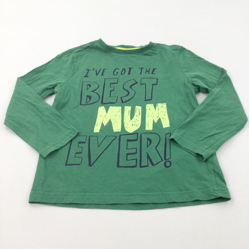 'Best Mum Ever' Green Long Sleeve Top - Boys 5-6 Years