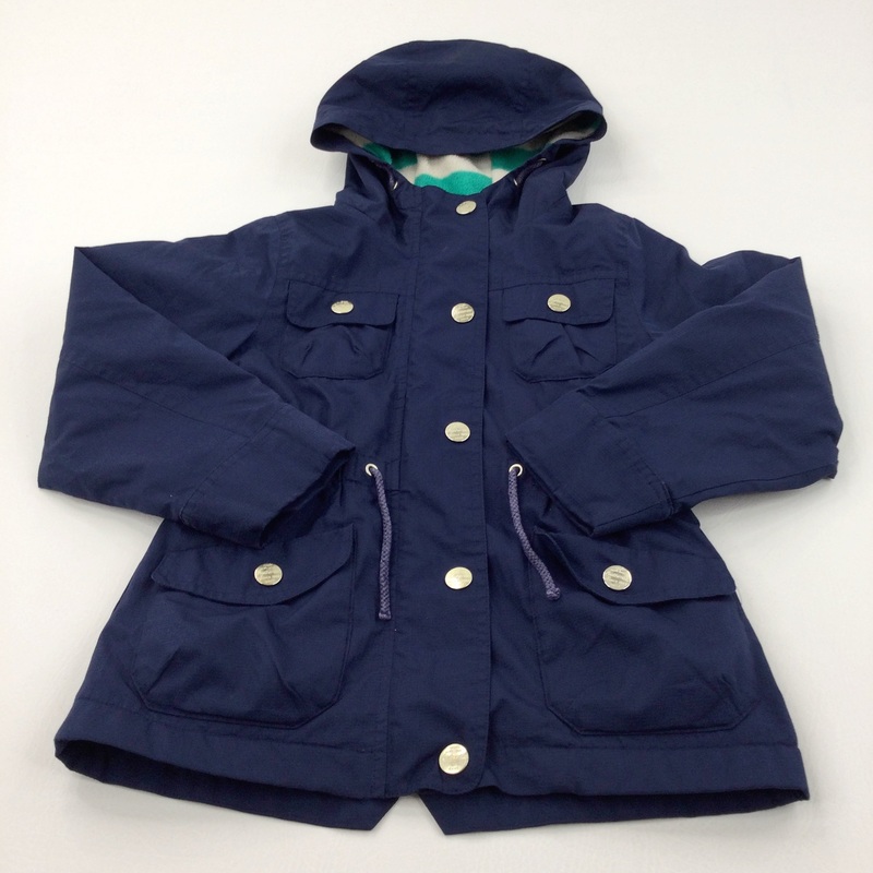 Navy Fleece Lined Showerproof Coat - Girls 5-6 Years