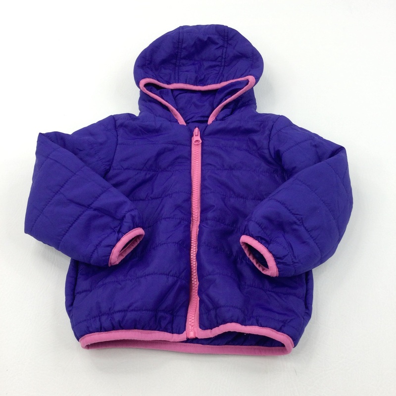 Purple & Pink Midweight Down Jacket with Hood - Girls 2-3 Years