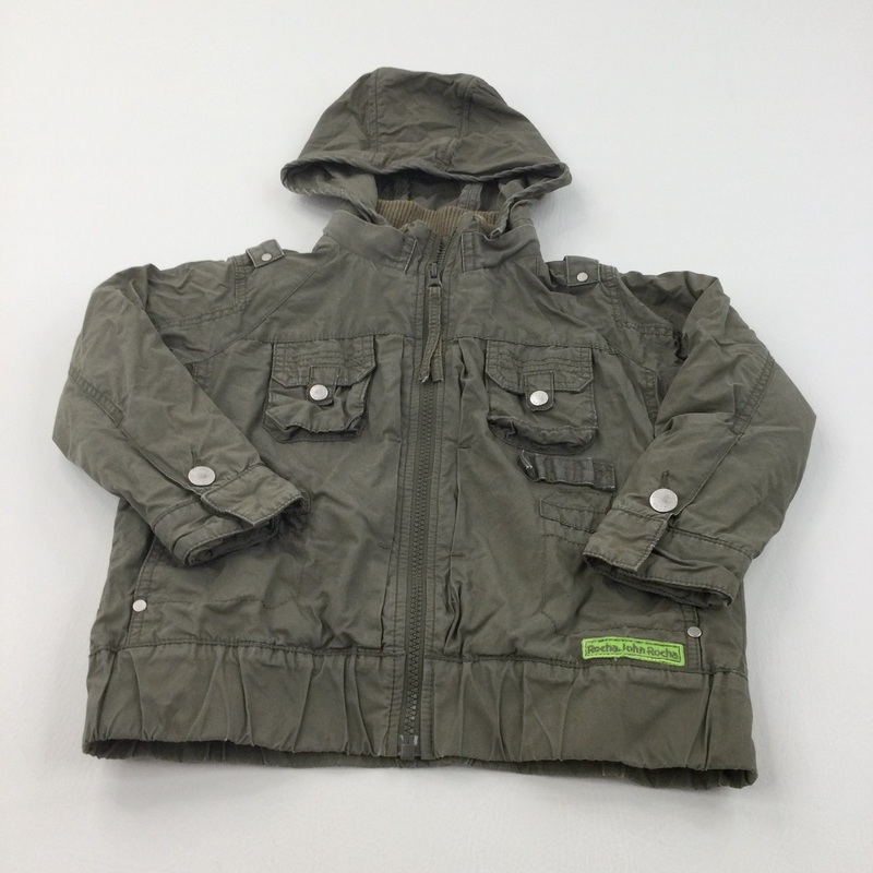 'Rocha John Rocha' Dark Green Midweight Showerproof Jacket with Hood - Boys 4 Years