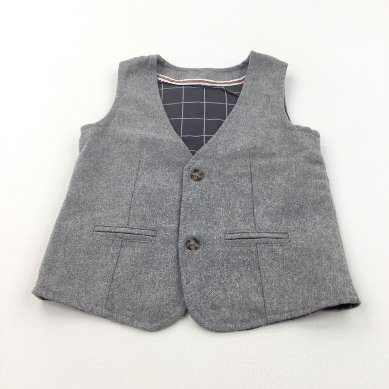 Smart Grey Wool Waistcoat - Boys 2-3 Years