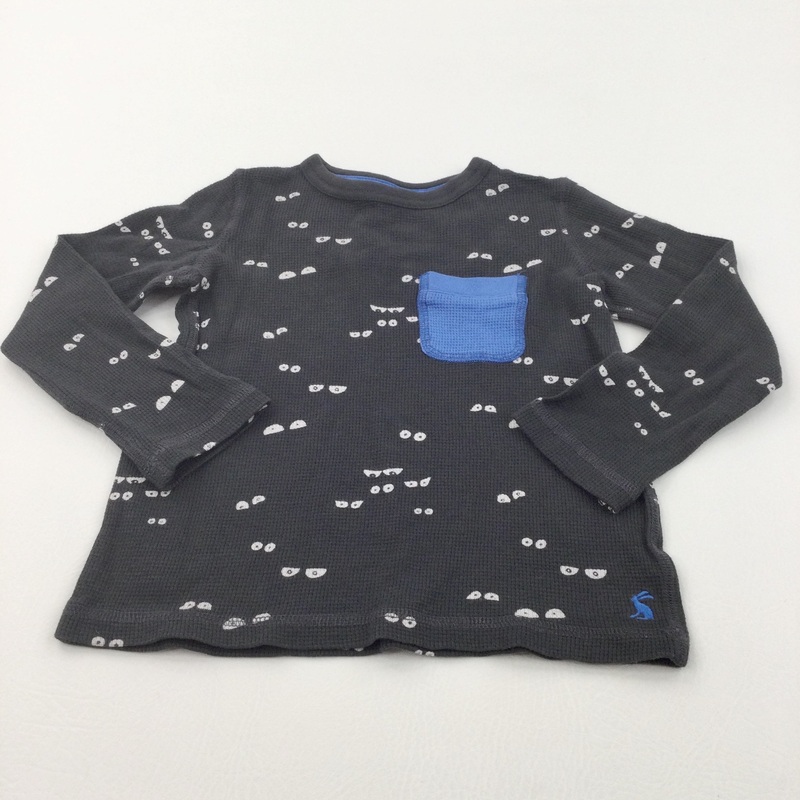 Spooky Eyes Black & Blue Textured Midweight Long Sleeve Top - Boys 3-4 Years