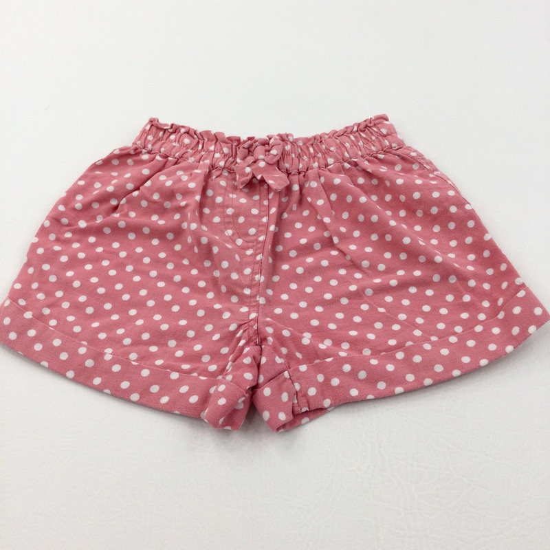 Spotty Pink & White Cotton Shorts - Girls 4-5 Years