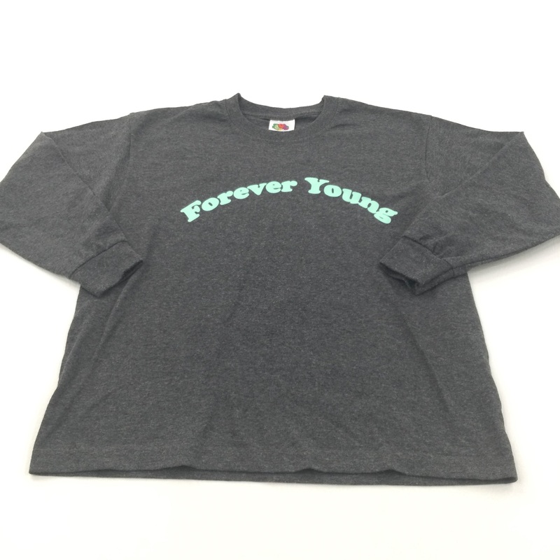 'Forever Young' Charcaol Grey Long Sleeve Top - Girls 5-6 Years