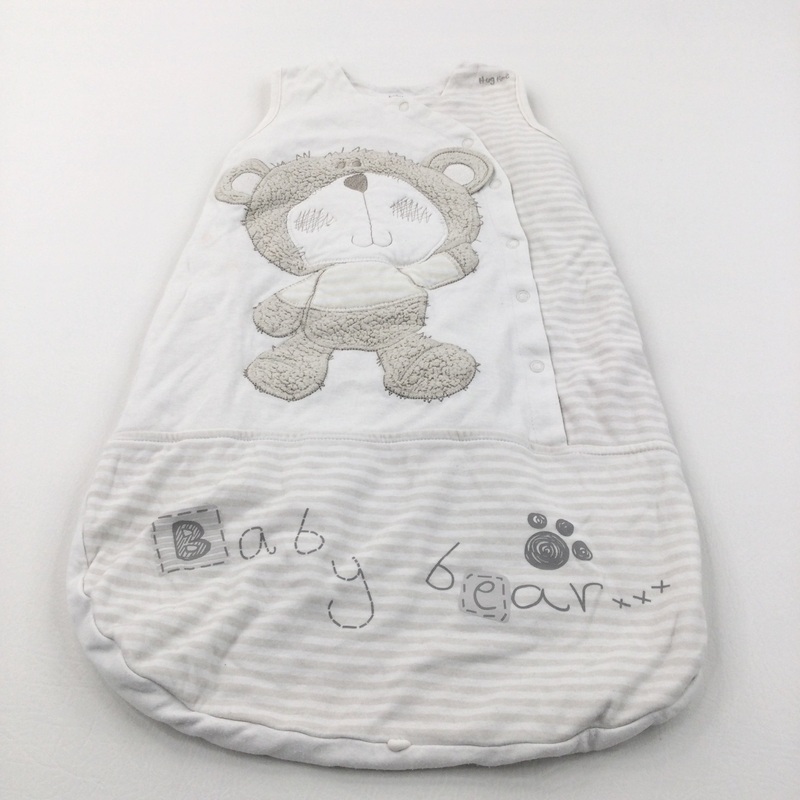 'Baby Bear' Appliqued Beige Sleeping Bag - Approx. 1.5 Tog - Boys/Girls 0-6 Months