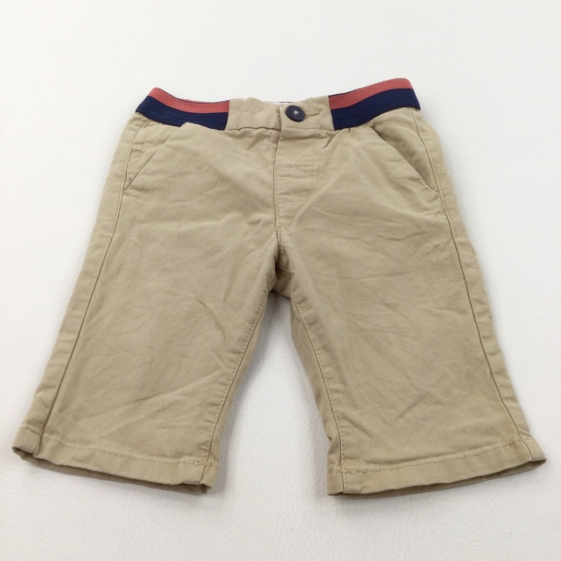 Beige Cotton Twill Shorts - Boys 3-4 Years