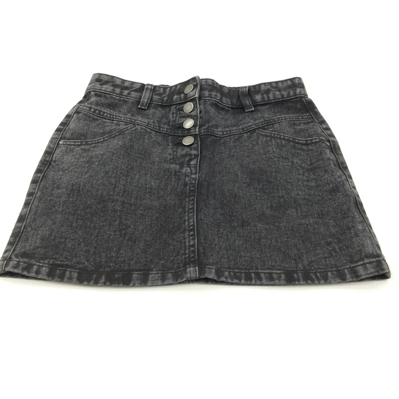 Black Denim Skirt with Adjustable Waistband - Girls 12 Years