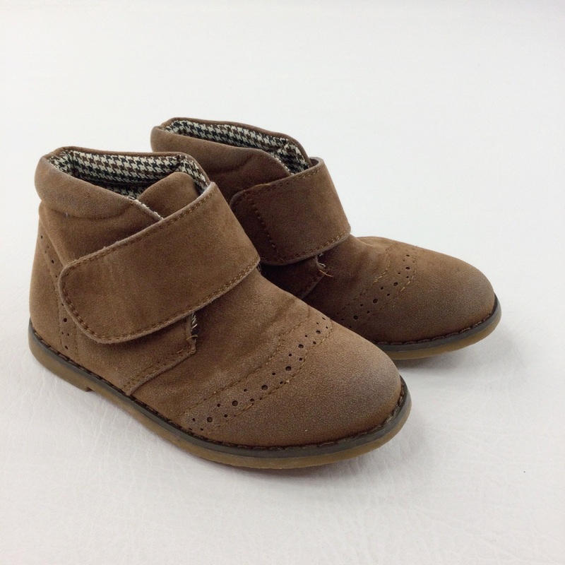 Brown Suede Effect Velcro Fastening Boots - Boys/Girls - Shoe Size 8