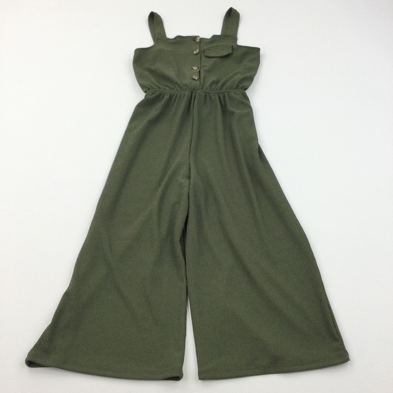 Dark Green Polyester Jumpsuit - Girls 9-10 Years