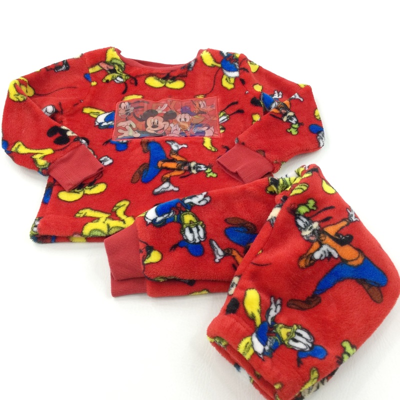 'Mickey Mouse' Disney Characters Hologram Red Fleece Pyjamas - Boys 2-3 Years
