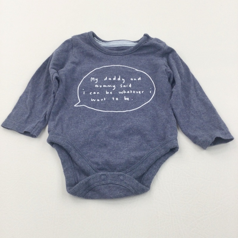 'My Mummy & Daddy Said' Blue Long Sleeve Bodysuit - Boys 0-3 Months