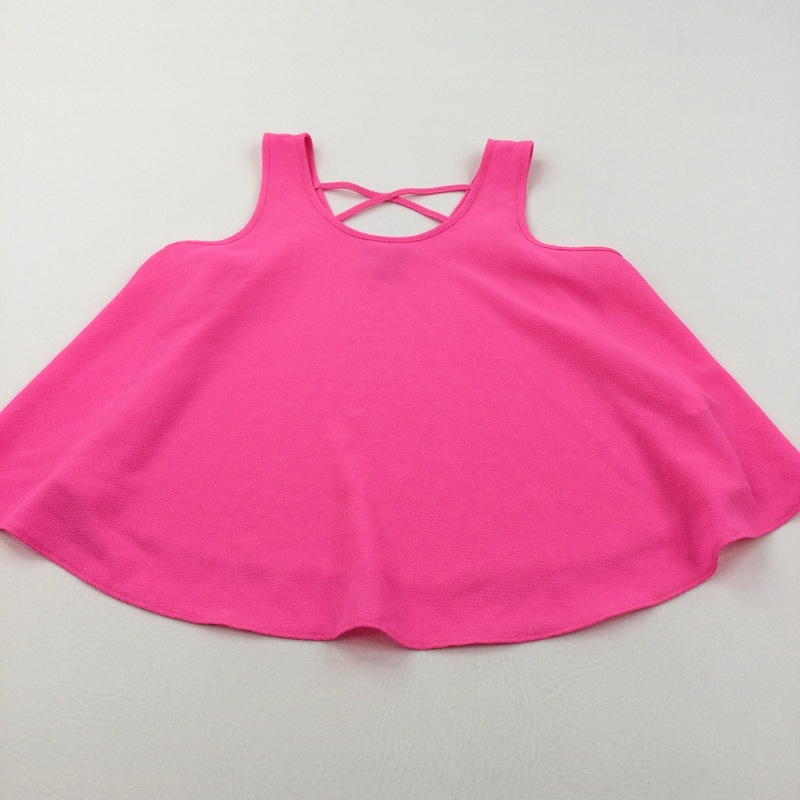 Textured Hot Pink Polyester Vest Top - Girls 10-11 Years