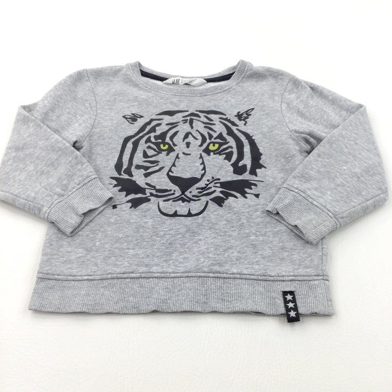 Tiger Face Grey Sweatshirt - Boys 4-6 Years
