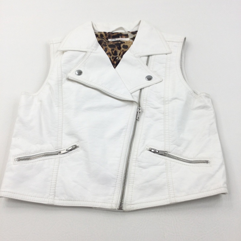 White Leatherette Waistcoat/Gilet - Girls 12-13 Years