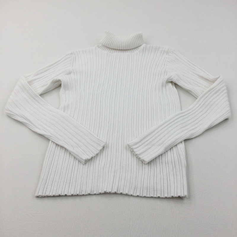 White Ribbed Knitted Rollneck Jumper - Girls 11-12 Years