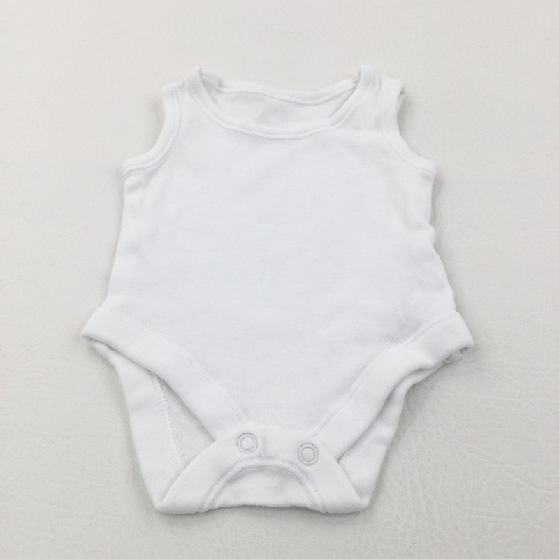 White Sleeveless Bodysuit/Vest - Boys/Girls Newborn