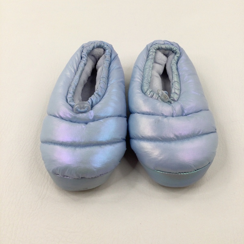 Blue Fleece Lined Padded Slippers - Girls Adult Size 1
