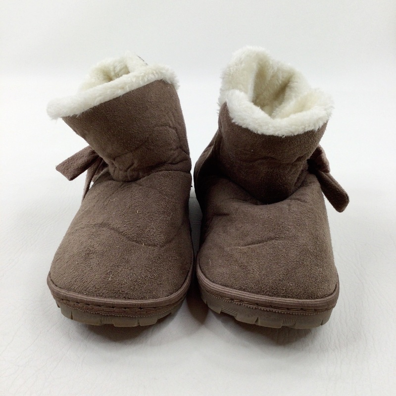 Brown Fleece Lined Suede Effect Ankle Boots - Girls Adult Size 6.5