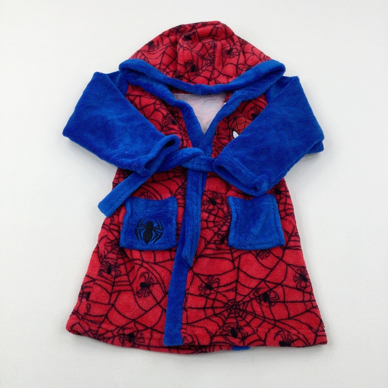 Marvel's Spider-Man Appliqued Red & Blue Dressing Gown - Boys 4-5 Years