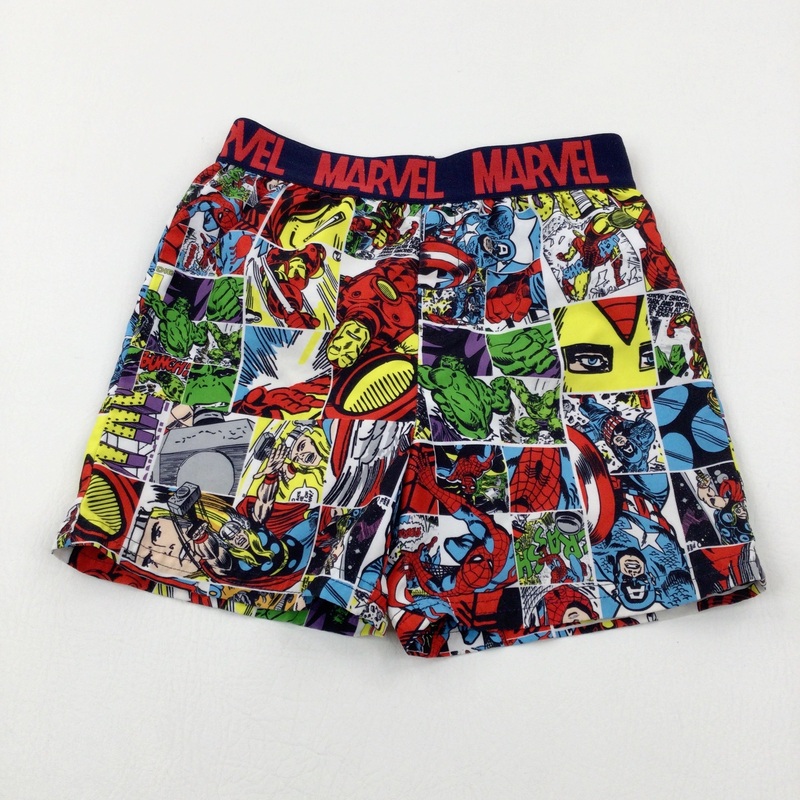 'Marvel' Superheroes Colourful Red Swim Shorts - Boys 5-6 Years