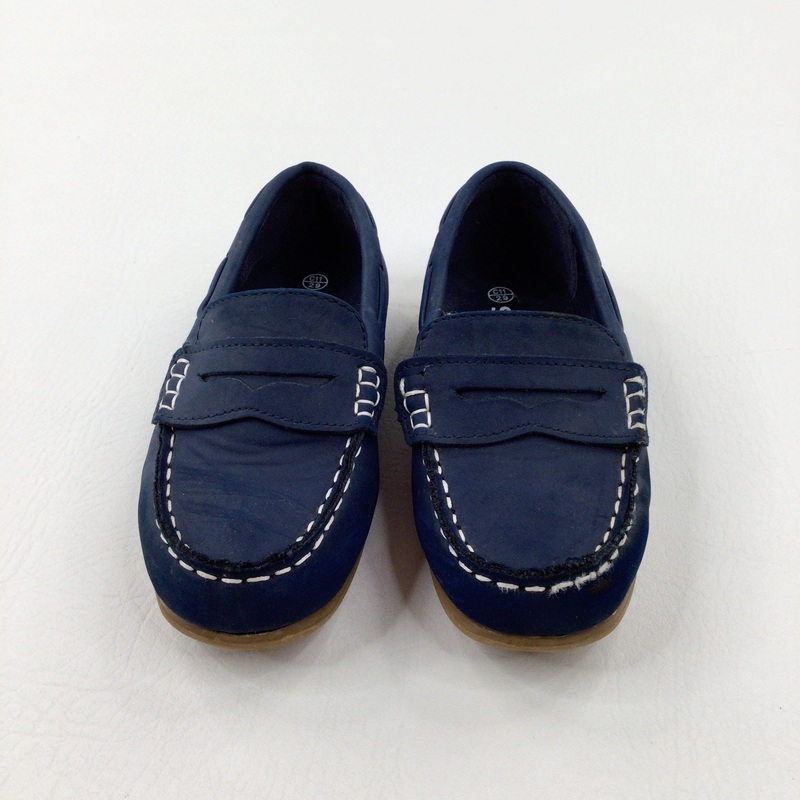 Navy Loafer Style Shoes - Boys Size 11