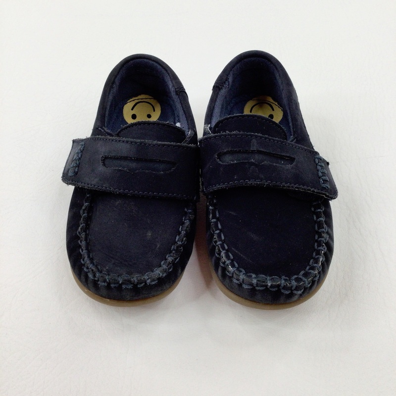 Navy Suede Effect Loafer Style Shoes - Boys Size 7G