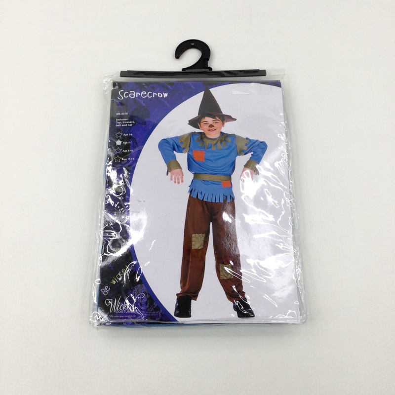**NEW** Scarecrow Blue & Brown Costume - Boys/Girls 5-7 Years