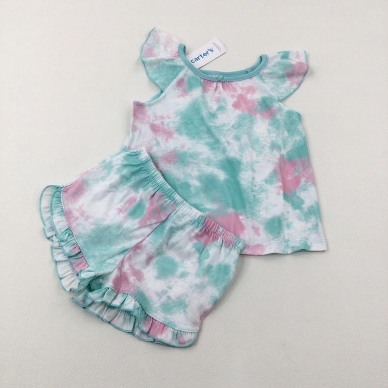 **NEW** Turquoise & Pink T-Shirt & Jersey Shorts Set - Girls 3-4 Years