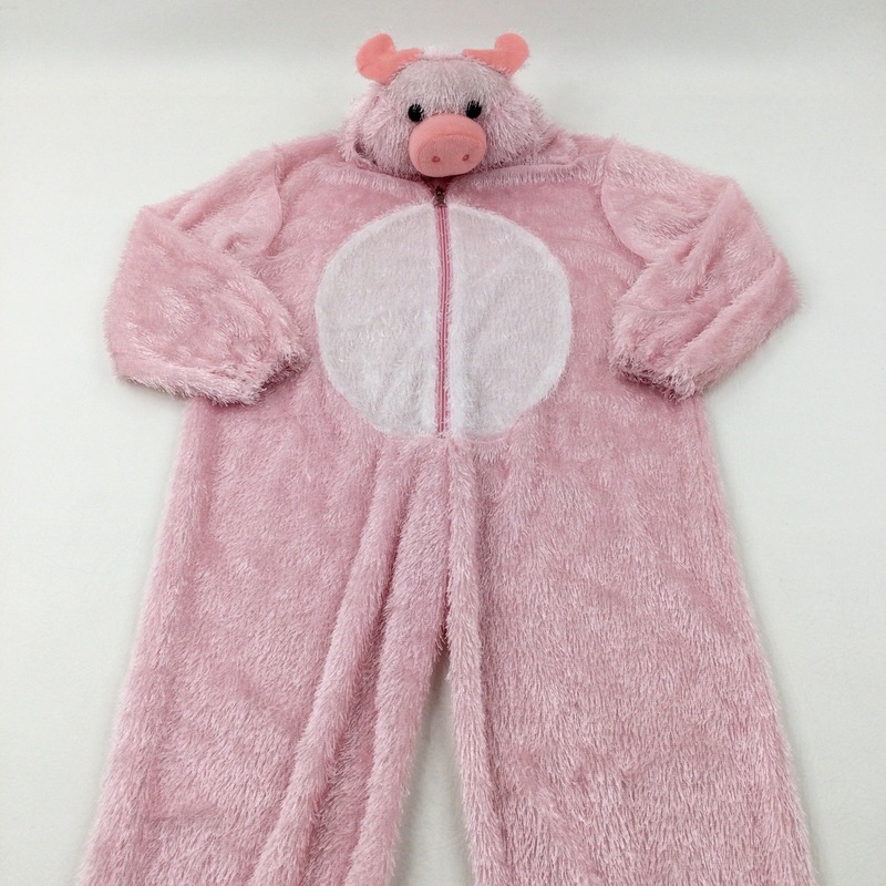 Pig Pink Onesie Costume - Boys/Girls 7-9 Years